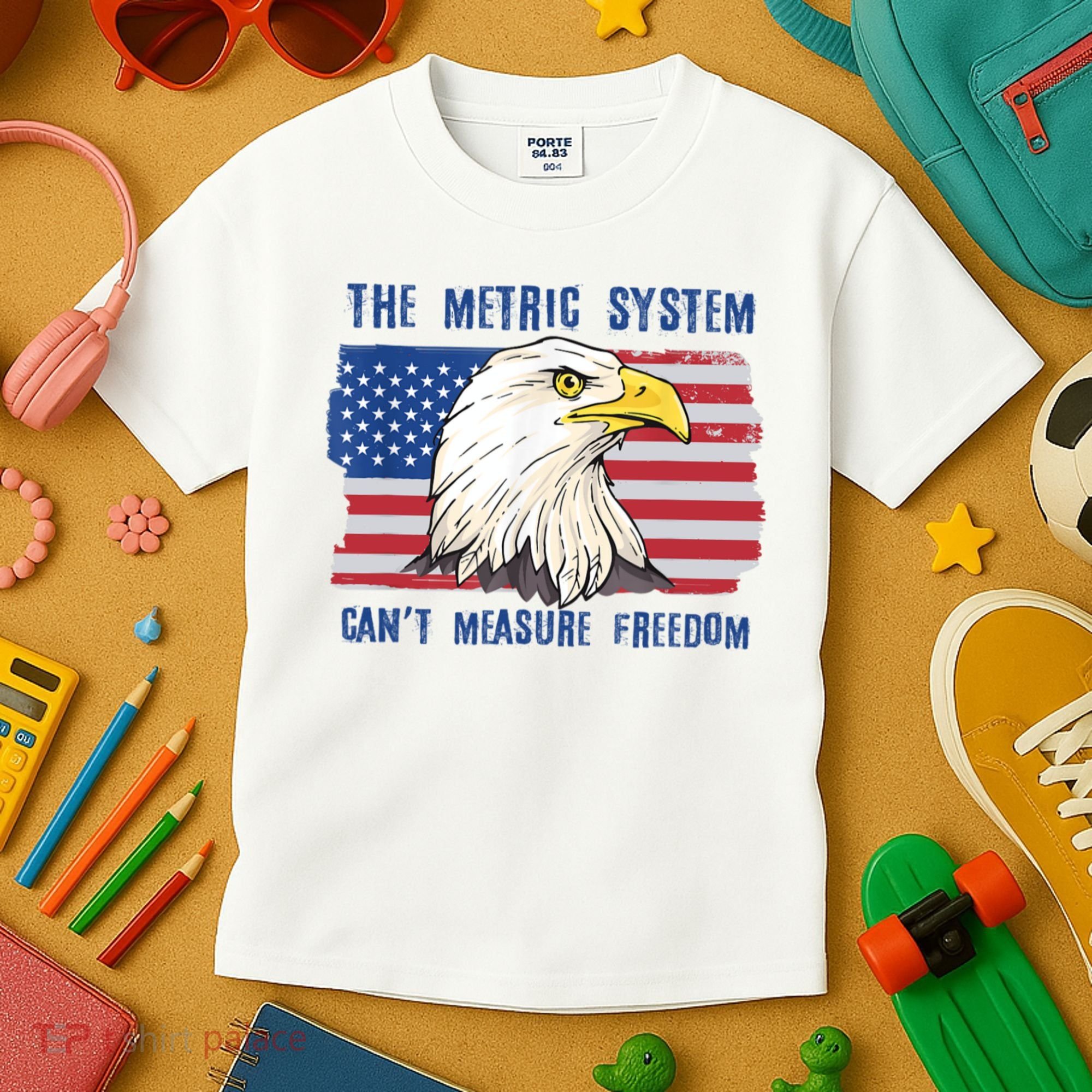 The Metric System Cant Measure Freedom 4th Of July Kids T-Shirt