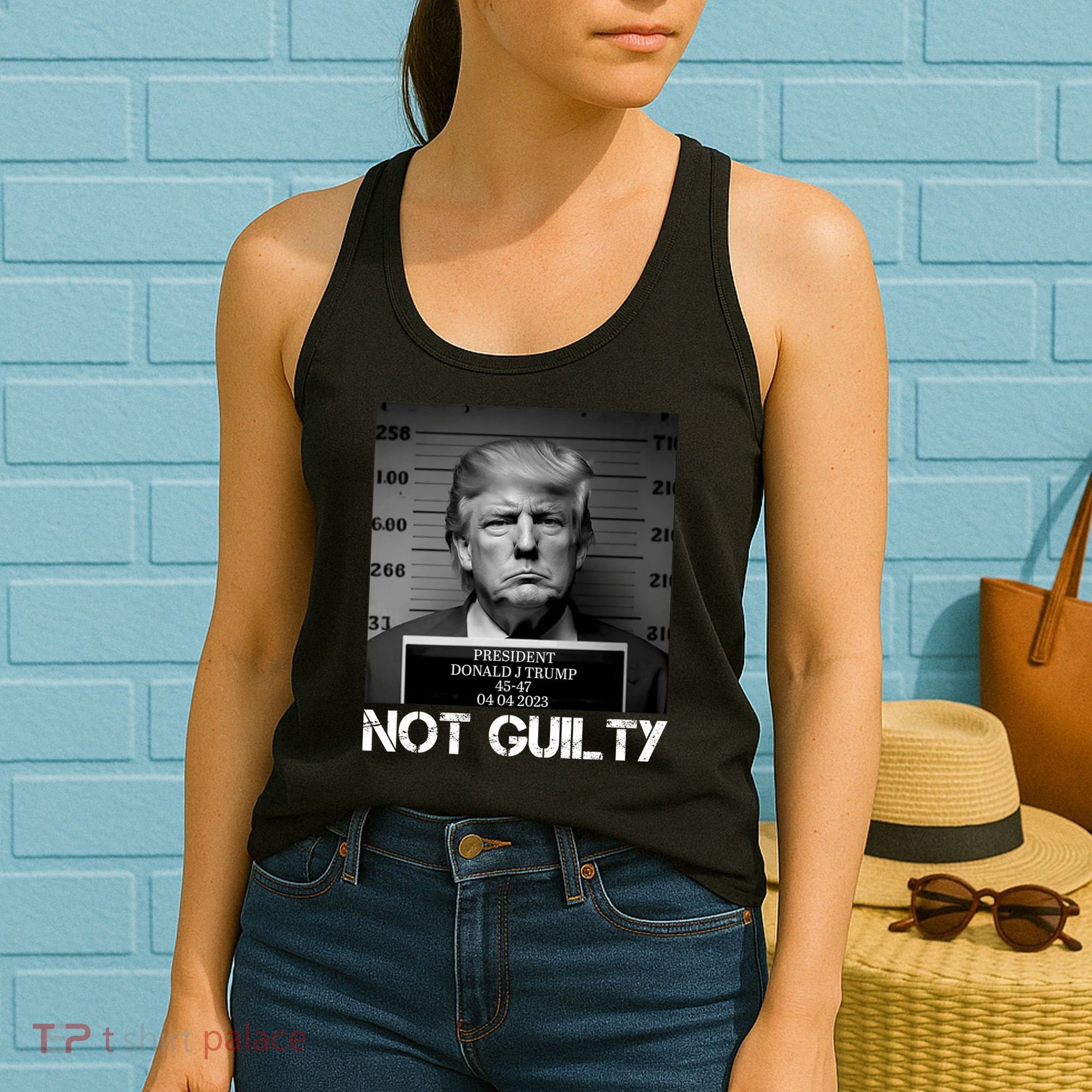 Trump Mug Shot, Trump Not Guilty Pro Trump Supporter Women's Tank Top