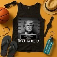 Trump Mug Shot, Trump Not Guilty Pro Trump Supporter Tank Top thumb 4