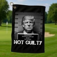 Trump Mug Shot, Trump Not Guilty Pro Trump Supporter Golf Towel thumb 1