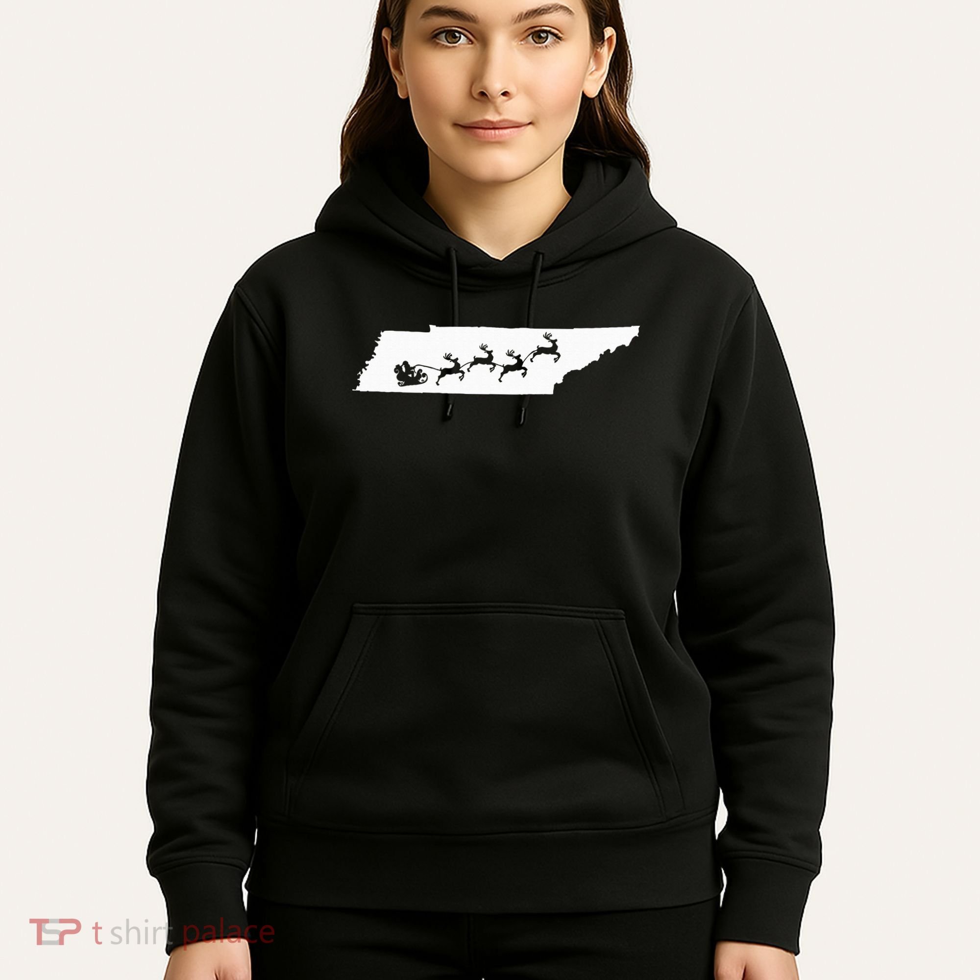 Tennessee Map Santa Christmas Reindeer Xmas Hoodie