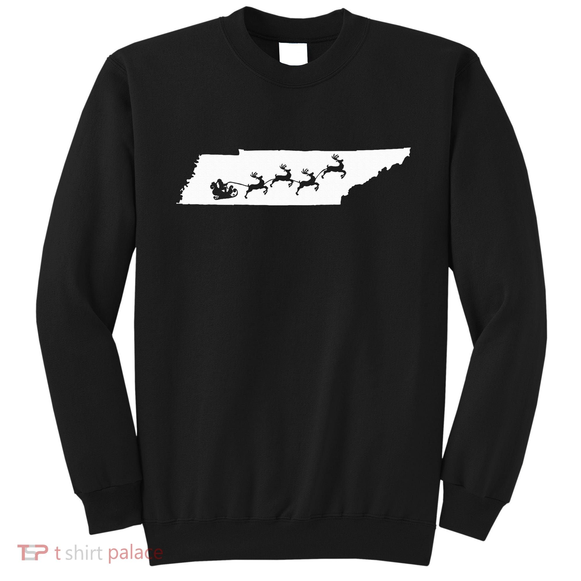 Tennessee Map Santa Christmas Reindeer Xmas Sweatshirt