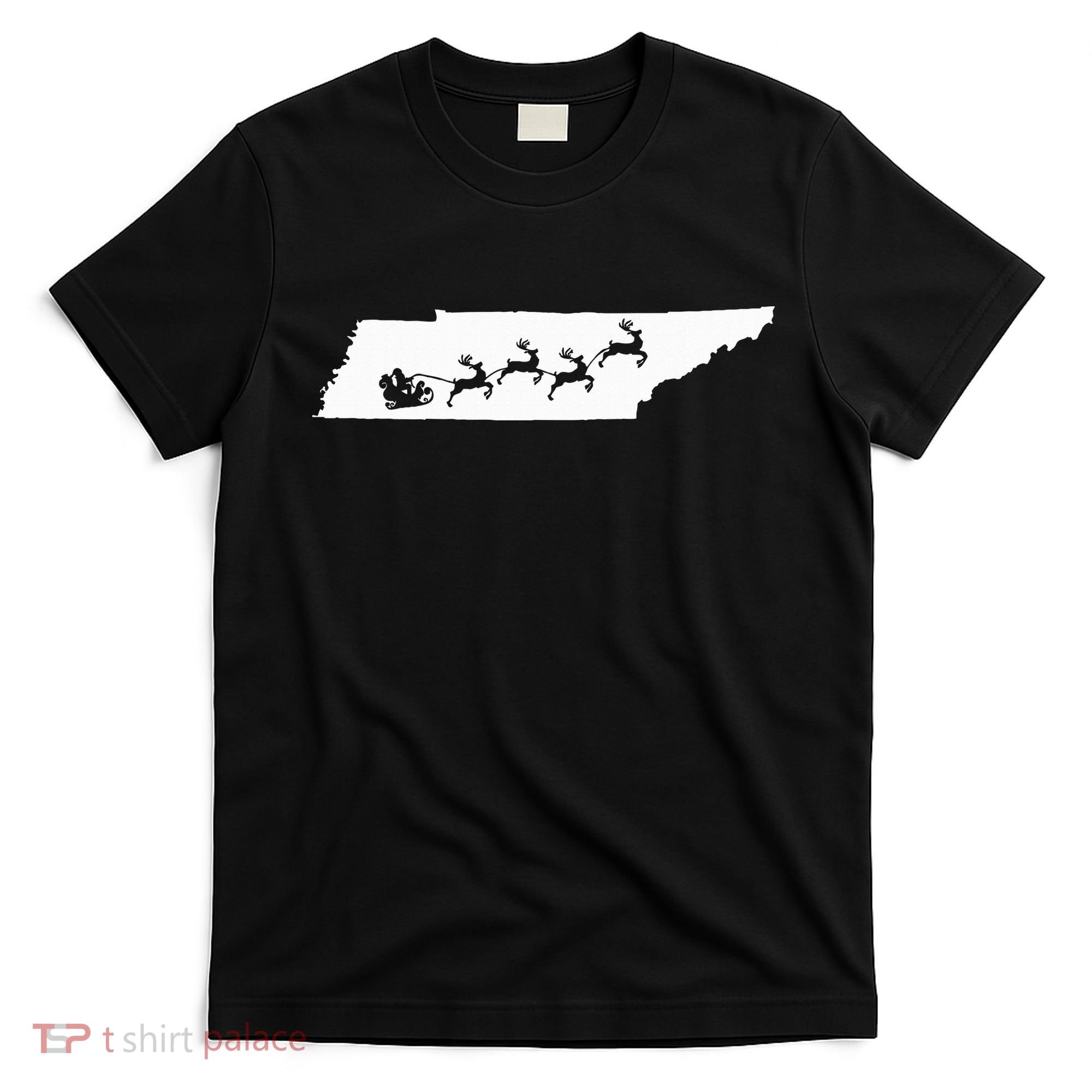 Tennessee Map Santa Christmas Reindeer Xmas T-Shirt