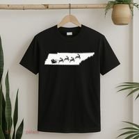 Tennessee Map Santa Christmas Reindeer Xmas T-Shirt thumb 2