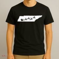 Tennessee Map Santa Christmas Reindeer Xmas T-Shirt thumb 3