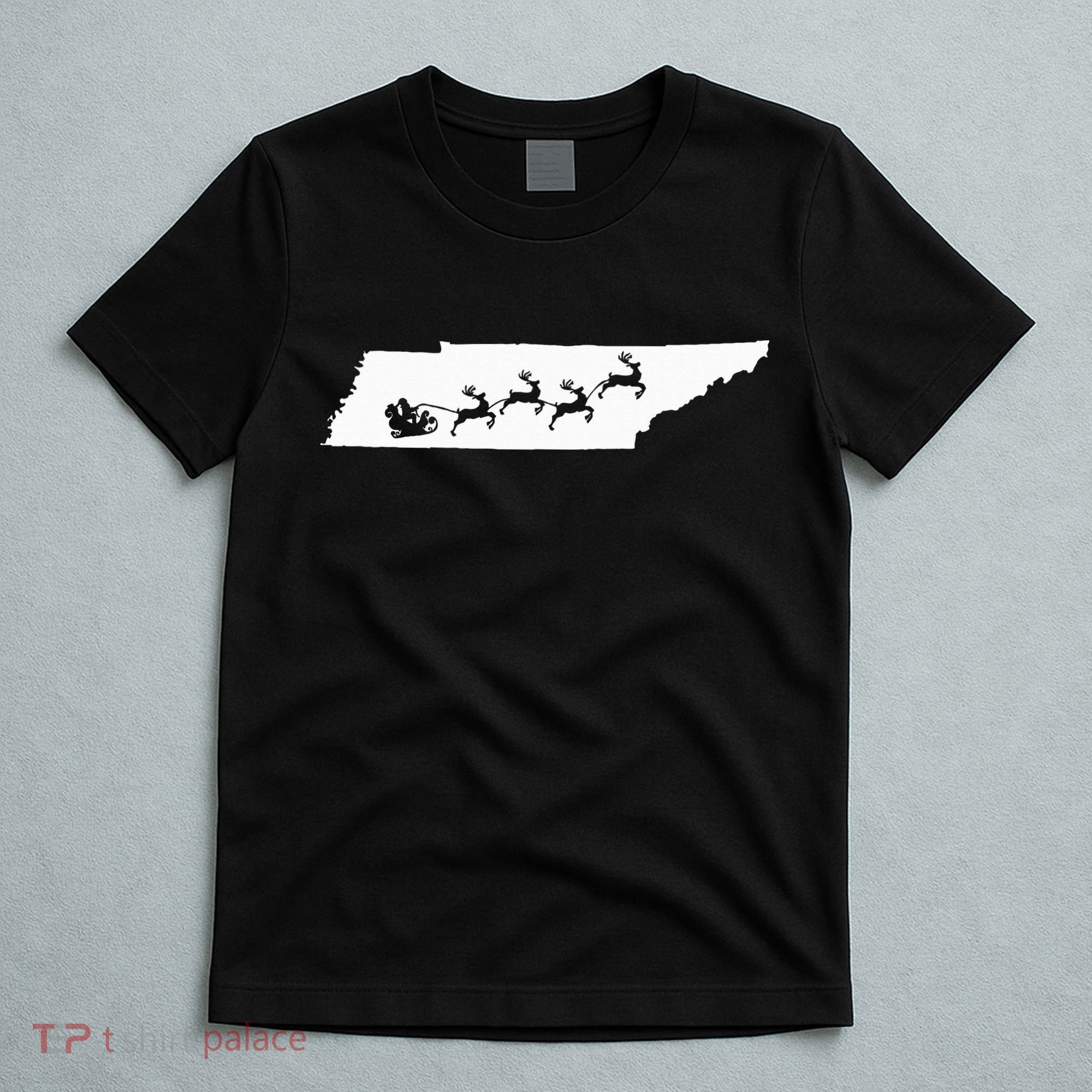 Tennessee Map Santa Christmas Reindeer Xmas T-Shirt