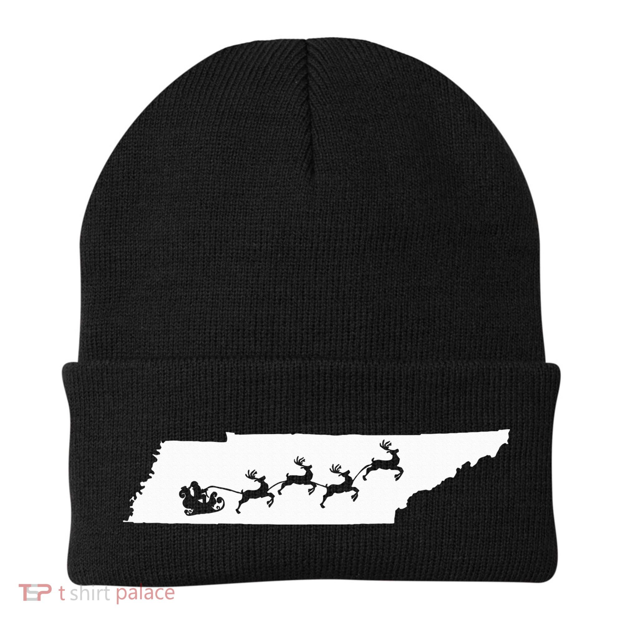 Tennessee Map Santa Christmas Reindeer Xmas Beanie