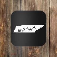 Tennessee Map Santa Christmas Reindeer Xmas Coaster thumb 0