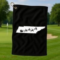 Tennessee Map Santa Christmas Reindeer Xmas Golf Towel thumb 1
