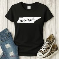 Tennessee Map Santa Christmas Reindeer Xmas Women's T-Shirt thumb 3