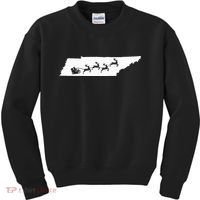 Tennessee Map Santa Christmas Reindeer Xmas Kids Sweatshirt thumb 0