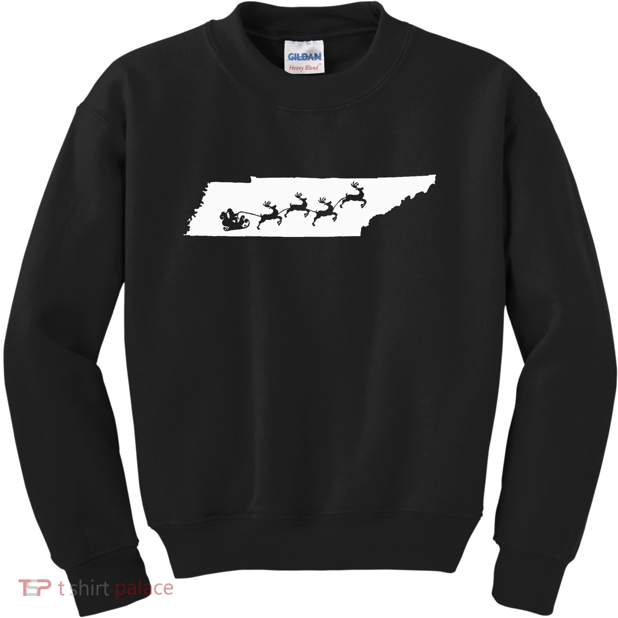 Tennessee Map Santa Christmas Reindeer Xmas Kids Sweatshirt