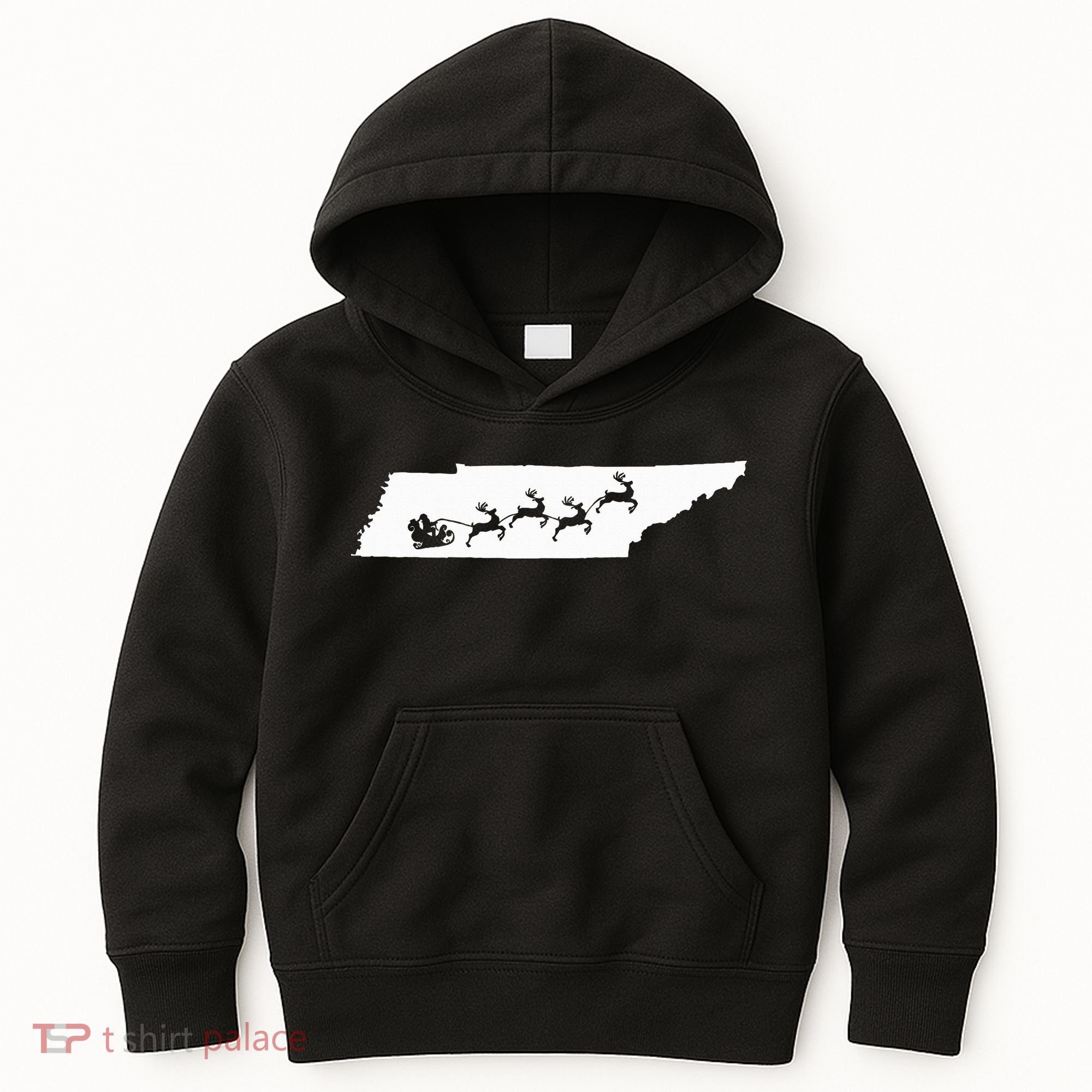 Tennessee Map Santa Christmas Reindeer Xmas Kids Hoodie