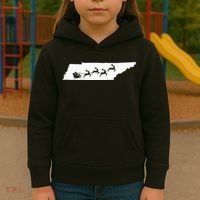 Tennessee Map Santa Christmas Reindeer Xmas Kids Hoodie thumb 3