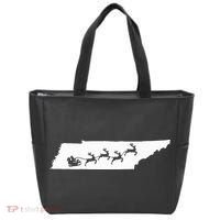 Tennessee Map Santa Christmas Reindeer Xmas Tote Bag thumb 0