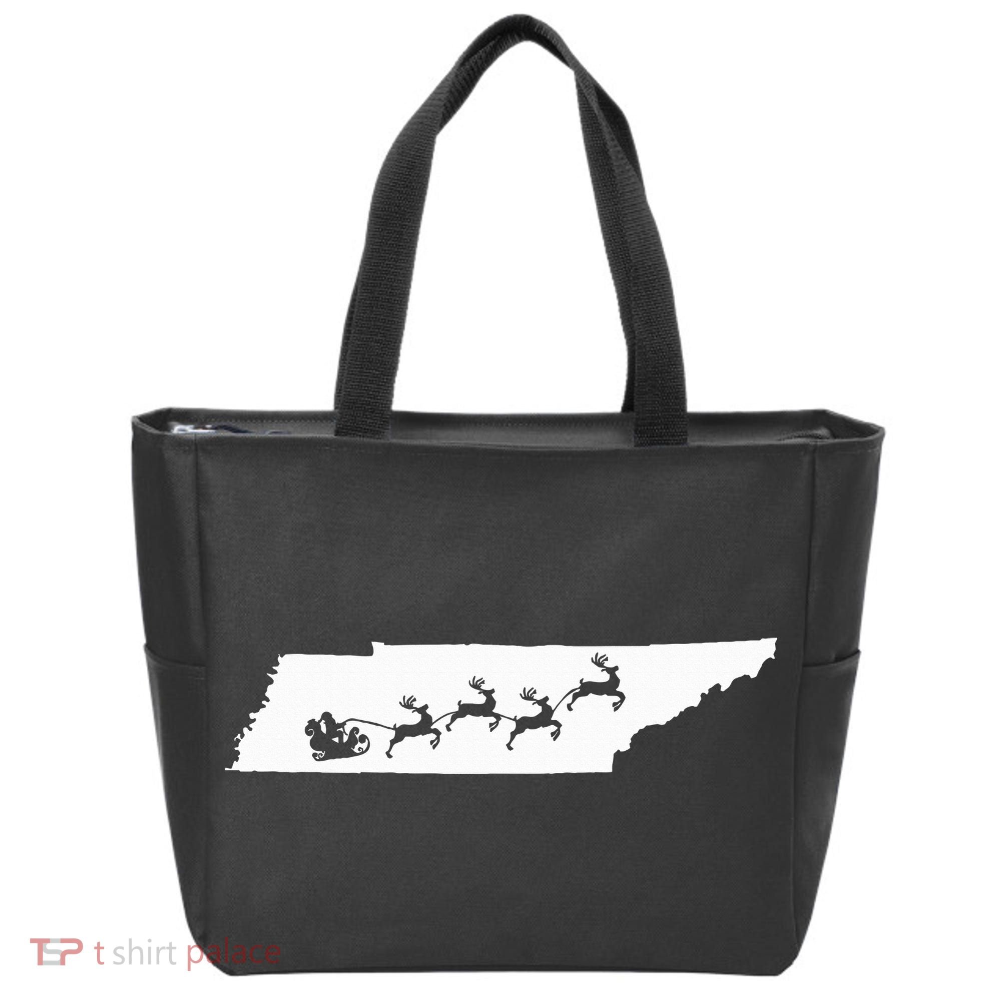 Tennessee Map Santa Christmas Reindeer Xmas Tote Bag
