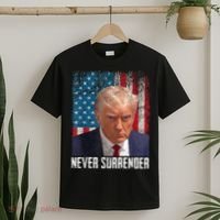 Trump Mug Shot Donald Trump Mug Shot Never Surrender T-Shirt thumb 2