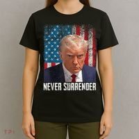 Trump Mug Shot Donald Trump Mug Shot Never Surrender T-Shirt thumb 4