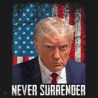 Trump Mug Shot Donald Trump Mug Shot Never Surrender Women's Hoodie thumb 2