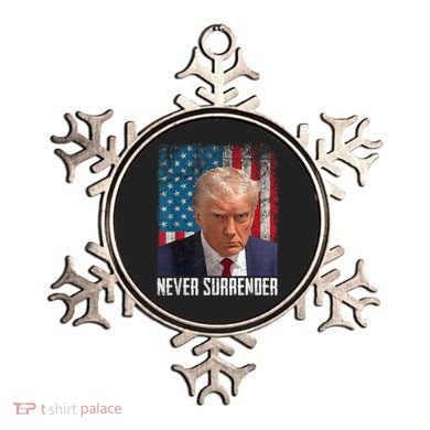Trump Mug Shot Donald Trump Mug Shot Never Surrender Ornament