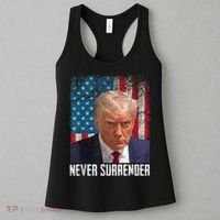 Trump Mug Shot Donald Trump Mug Shot Never Surrender Women's Tank Top thumb 3