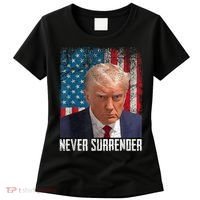 Trump Mug Shot Donald Trump Mug Shot Never Surrender Women's T-Shirt thumb 0