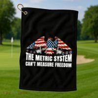 The Metric System CanT Measure Freedom Golf Towel thumb 1