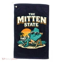 The Mitten State Funny Chillin Golf Towel thumb 0