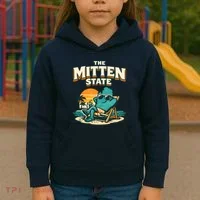 The Mitten State Funny Chillin Kids Hoodie thumb 3