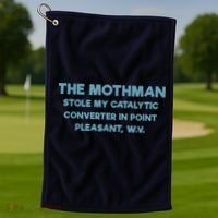 The Mothman Stole My Catalytic Converter In Point Pleasant Golf Towel thumb 1
