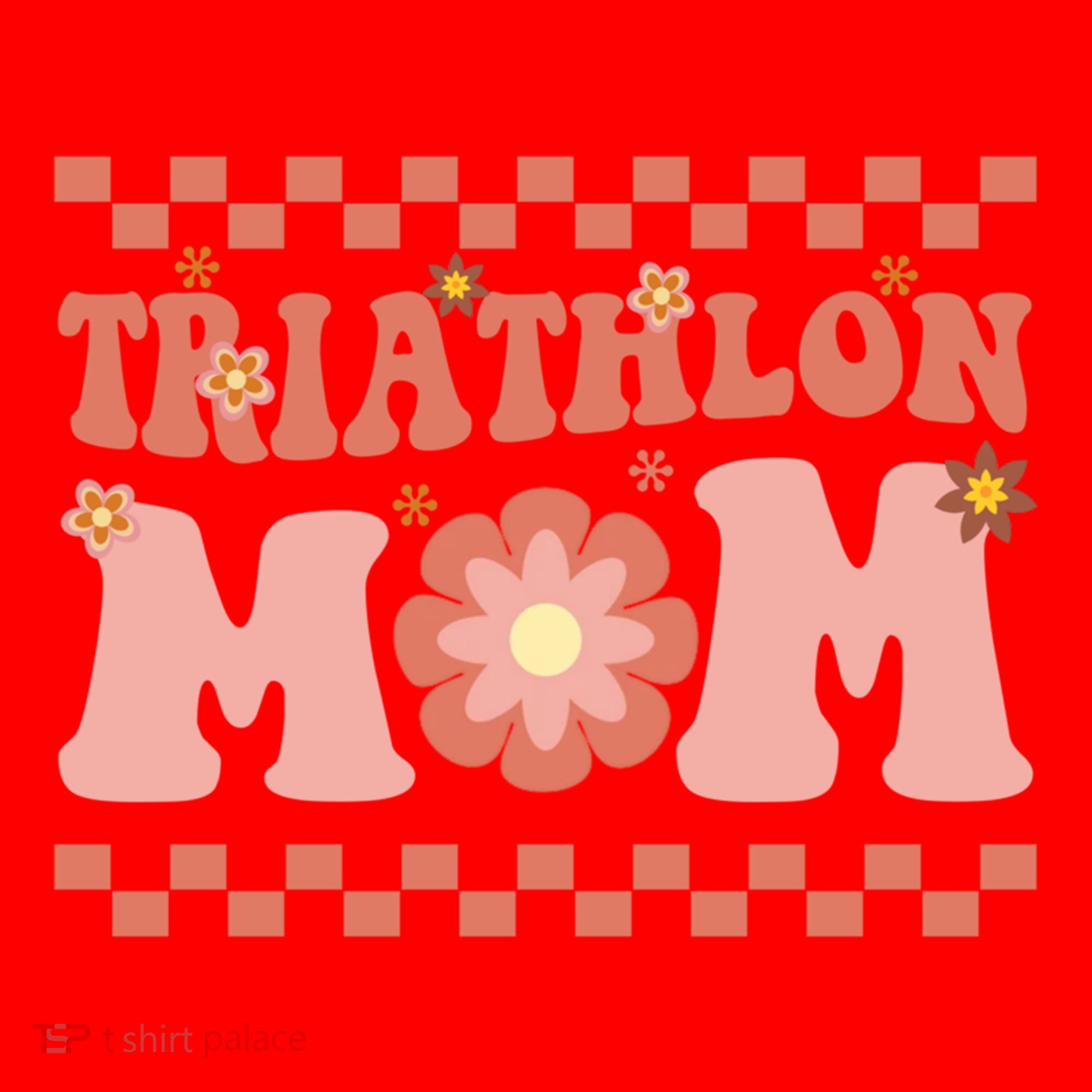 Triathlon Mom Swim Bike Run Triathlete Mama Gift Cute Gift Santa Hat