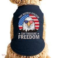 The Metric System CanT Measure Freedom Eagle 4th Of July Doggie Tank thumb 0
