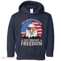 The Metric System CanT Measure Freedom Eagle 4th Of July Toddler Hoodie thumb 0