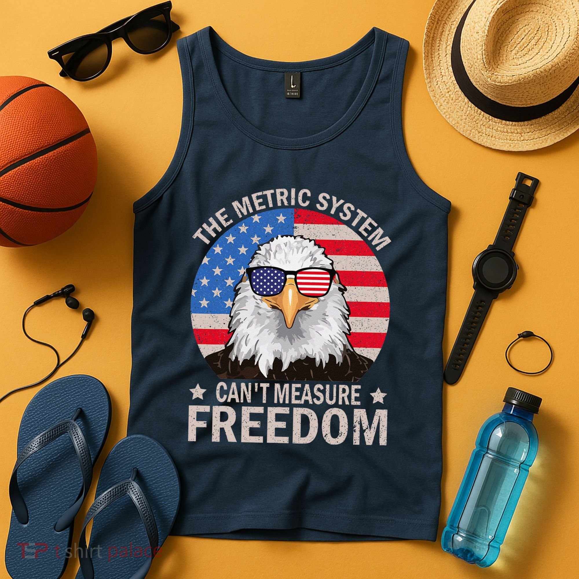 The Metric System CanT Measure Freedom Eagle 4th Of July Tank Top