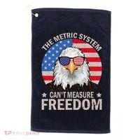 The Metric System CanT Measure Freedom Eagle 4th Of July Golf Towel thumb 0