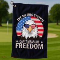 The Metric System CanT Measure Freedom Eagle 4th Of July Golf Towel thumb 1