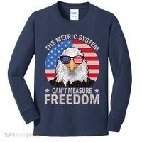 The Metric System CanT Measure Freedom Eagle 4th Of July Kids Long Sleeve Shirt thumb 0
