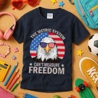 The Metric System CanT Measure Freedom Eagle 4th Of July Kids T-Shirt thumb 3