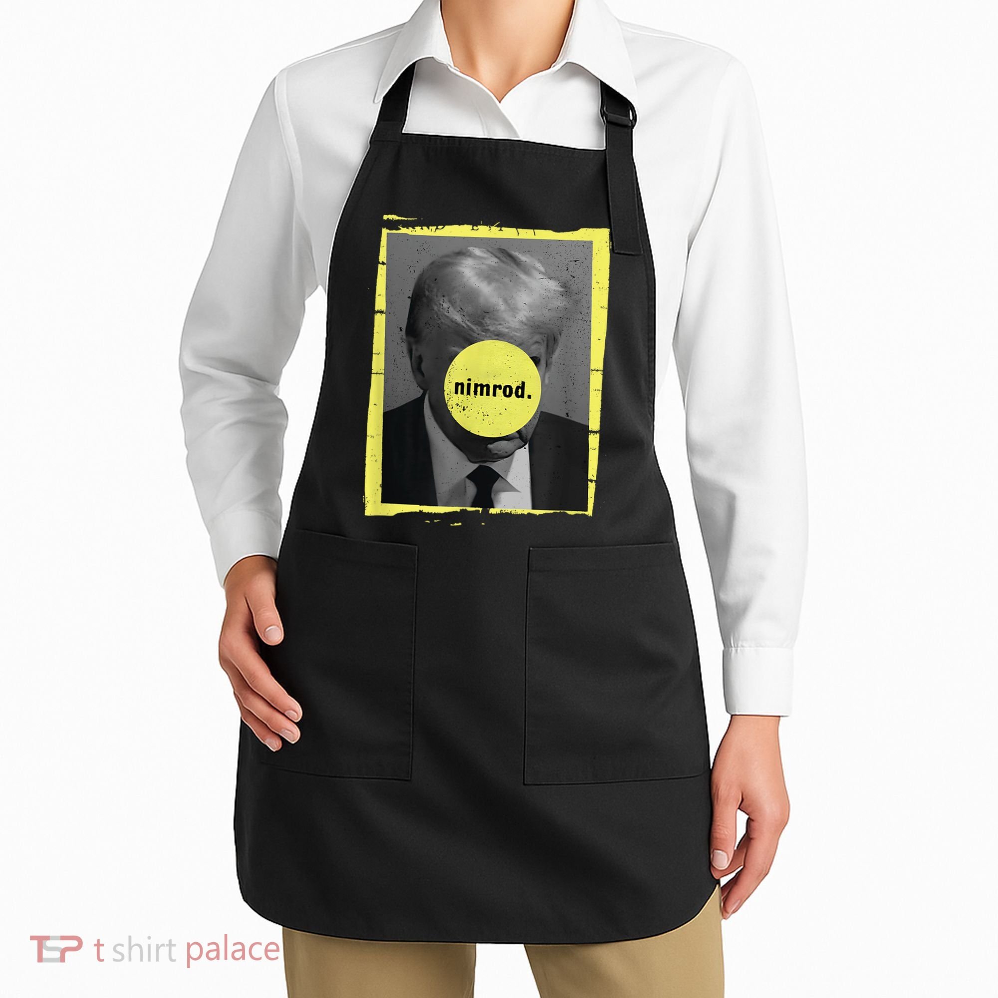 Trump Mug Shot Never Surrender Green Nimrod Trump Day Apron