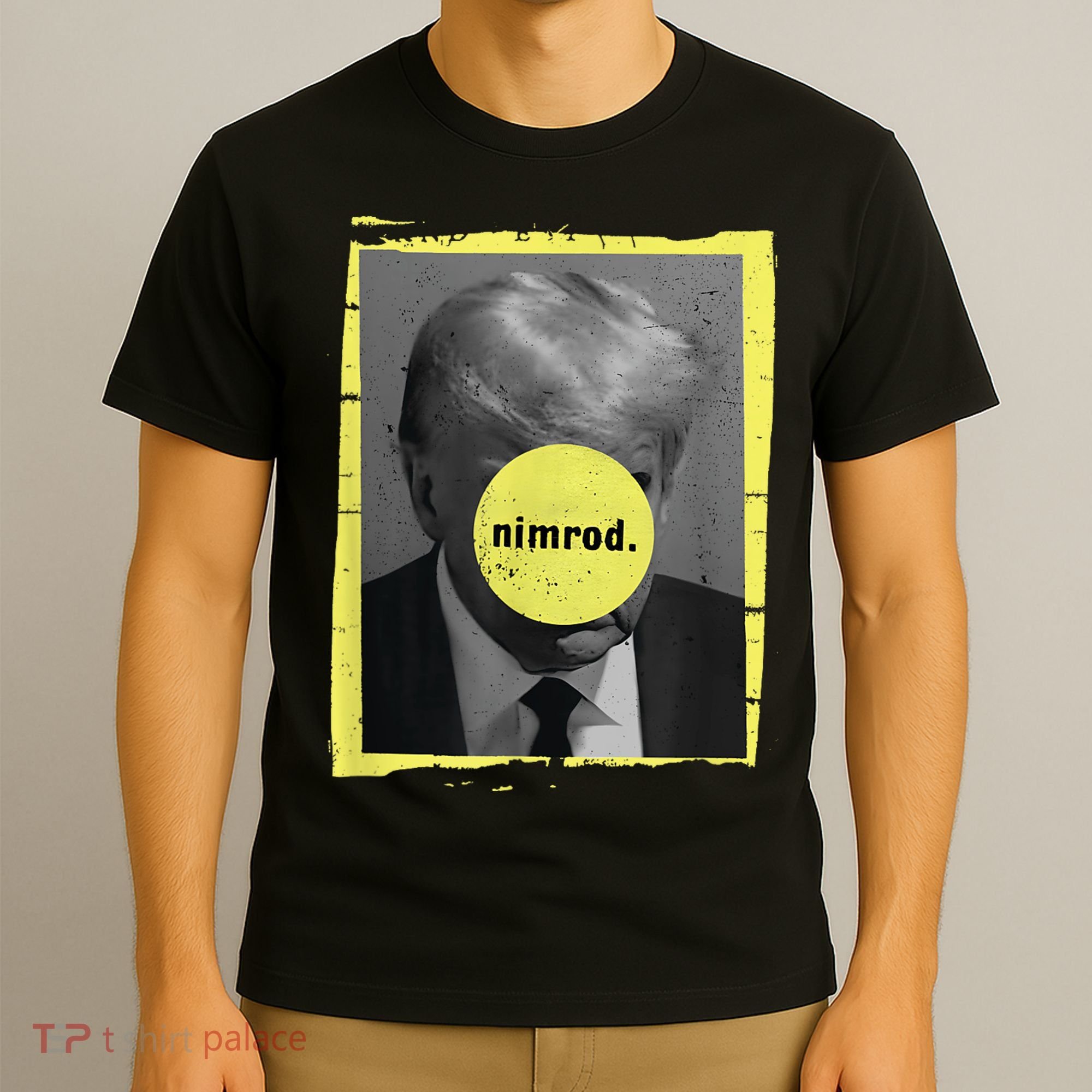 Trump Mug Shot Never Surrender Green Nimrod Trump Day T-Shirt