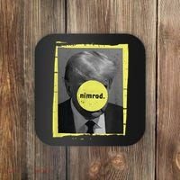 Trump Mug Shot Never Surrender Green Nimrod Trump Day Coaster thumb 0