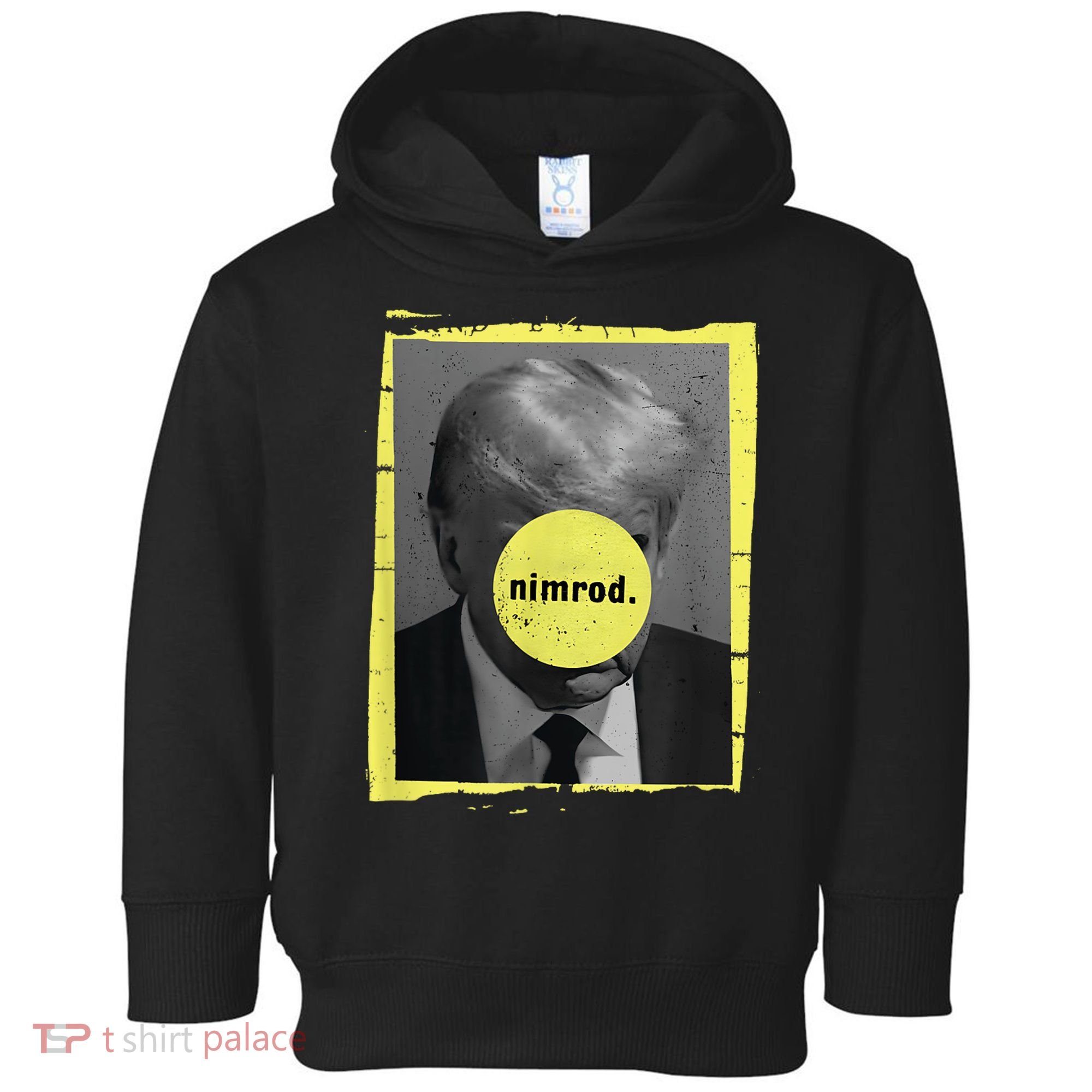 Trump Mug Shot Never Surrender Green Nimrod Trump Day Toddler Hoodie