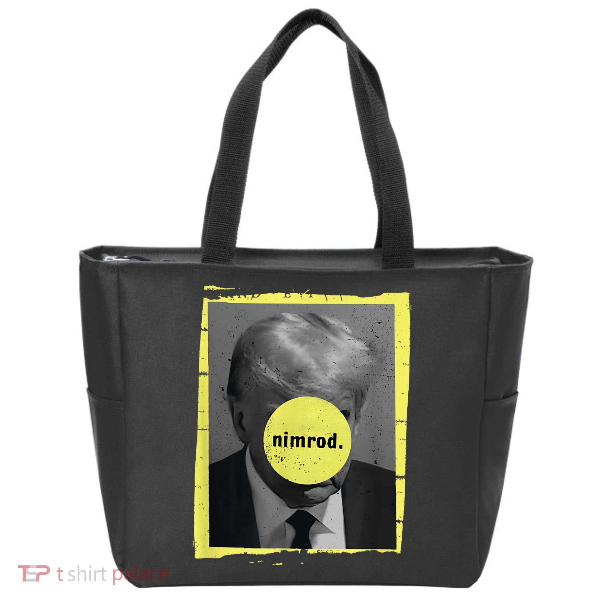 Trump Mug Shot Never Surrender Green Nimrod Trump Day Tote Bag