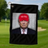 Trump Mugshot MAGA Golf Towel thumb 1