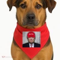 Trump Mugshot MAGA USA-Made Doggie Bandana thumb 1