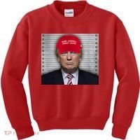 Trump Mugshot MAGA Kids Sweatshirt thumb 0