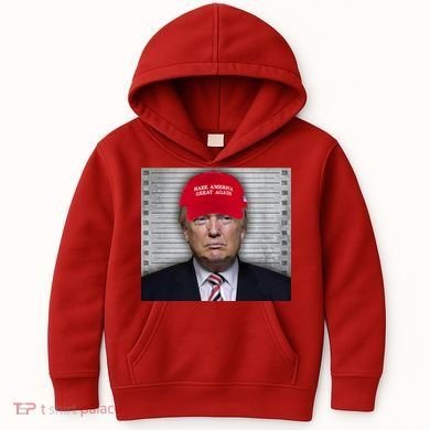 Trump Mugshot MAGA Kids Hoodie