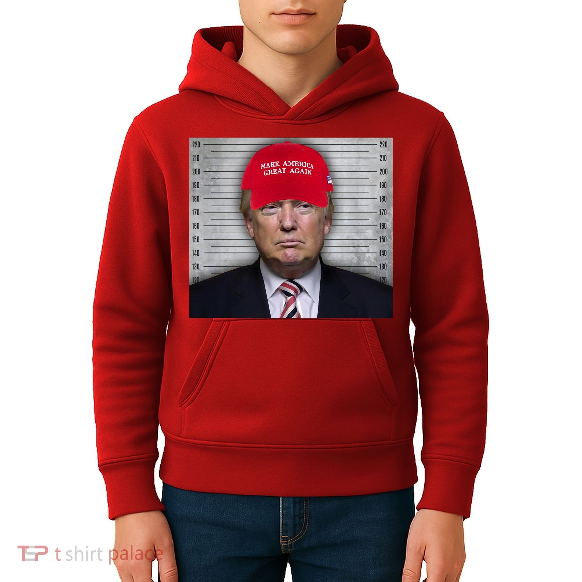 Trump Mugshot MAGA Kids Hoodie