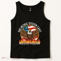 The Metric System CanT Measure Freedom Eagle Usa Flag Meme Tank Top thumb 2