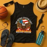 The Metric System CanT Measure Freedom Eagle Usa Flag Meme Tank Top thumb 4